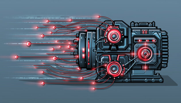 High Tech Futuristic Camera with Motion Blur.