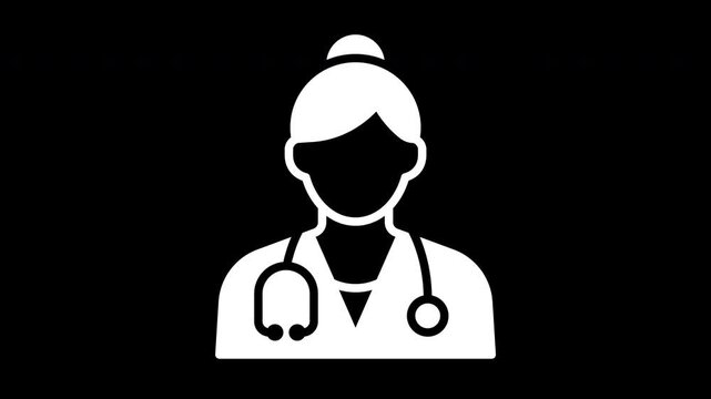 Doctor solid icon jump animation, transparent background