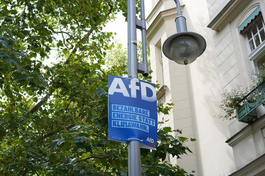 Wahlplakat der AfD zur Wahl zum Abgeordnetenhaus 2026 mit Thema Energiepolitik in Berlin am 02.08.2026