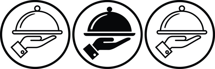 Fototapeta premium Chef hat and whisk icon set for cooking and baking