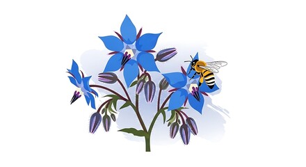 Blue irises in full bloom against white background. © Rangga