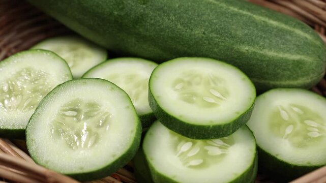 Close-up of sliced cucumber