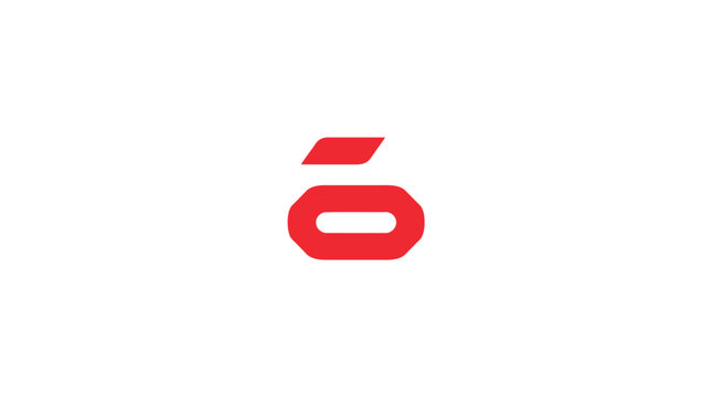 Geometric red abstract symbol for branding.