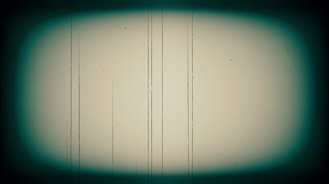 Looping vintage film overlay with vertical scratches, dust, dirt, hair, spots, flicker, and dark vignette. The animated texture recreates the worn appearance of damaged archival footage and old cinema