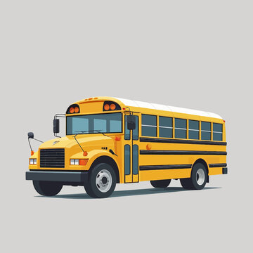 Classic yellow school bus isolated on a plain background.