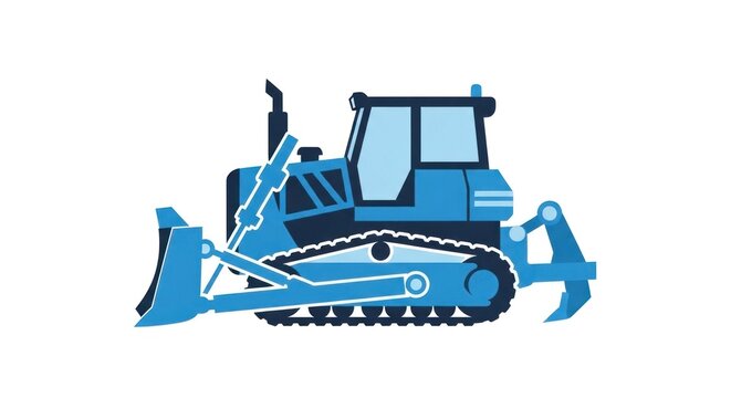 Blue Bulldozer Heavy Machinery Equipment.
