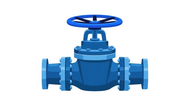Blue Gate Valve Industrial Pipeline Equipment.