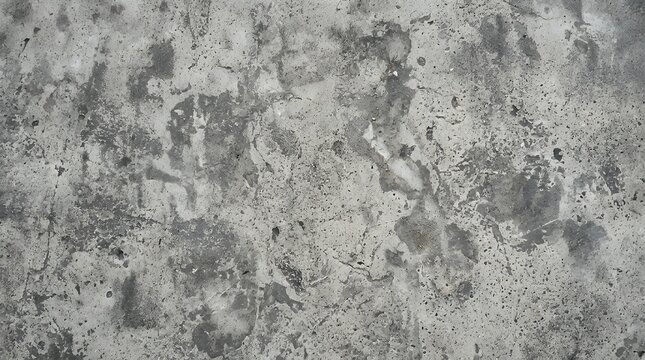 Aged cement surface exhibiting irregular stained patches and granular roughness with natural wear creating subtle organic designs across the monochromatic plane  concrete texture abstract