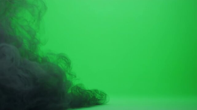 Dark ink cloud blooming in water against a chroma key background with smooth motion
