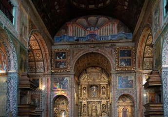 Funchal, Madeira, Portugal: Gilded baroque altar and painted interior of historic Jesuit church © Travel Faery