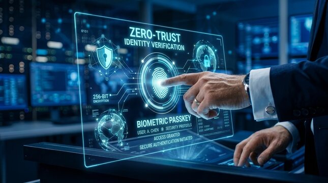 Man uses advanced zero trust identity verification technology