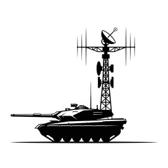 Obraz premium Military Tank with Communication Tower