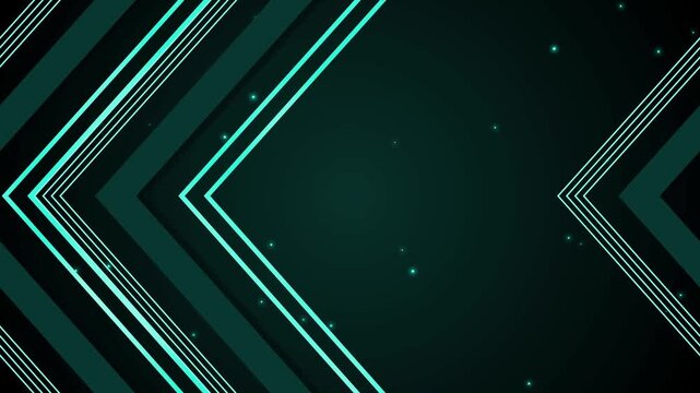 Luxurious black background with geometric chevron lines glowing particles animation