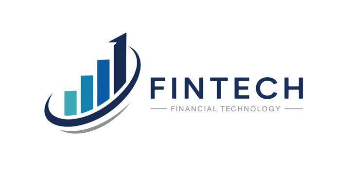 Fintech Financial Growth Logo with Upward Bar Chart and Arrow &ndash; Business Technology Vector.