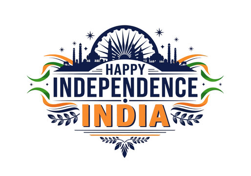 Happy Independence India Celebration - Tricolor Emblem Design