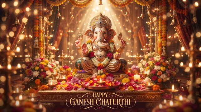 Ganesh Chaturthi Celebration Illustration