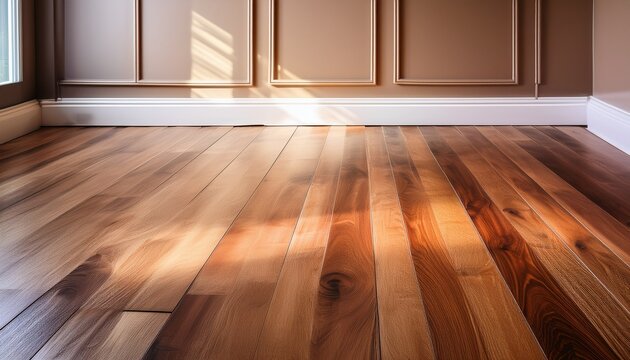 freshly installed brown laminate flooring with matching baseboards maintenance and durability