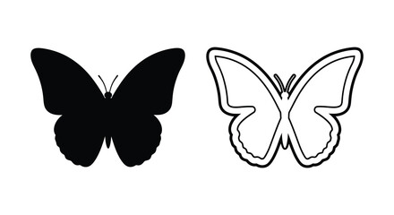 Butterfly Shapes In Black And White Featuring A Distinct Silhouette © AYSHA