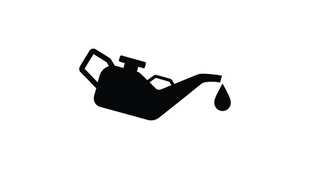 Naklejka premium Oilcan Silhouette Against A White Background A Black Shape Illustration