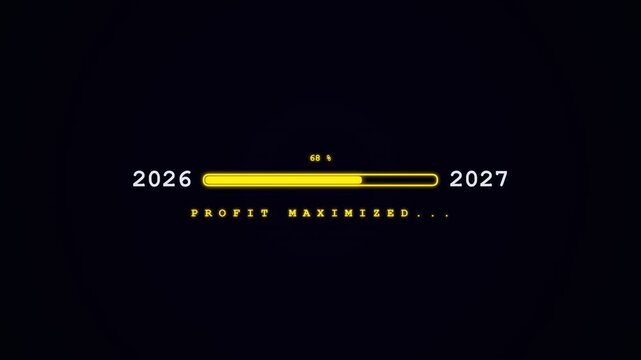 Profit maximised loading bar graphic showing the transition between 2026 and 2027