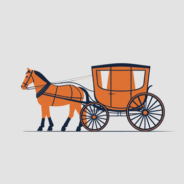 Horse Drawn Carriage Illustration.