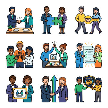 business partnership teamwork collaboration agreement handshake success concepts for diverse teams.