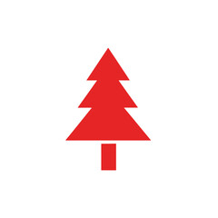 Fototapeta premium Minimalist red pine tree icon isolated on white background