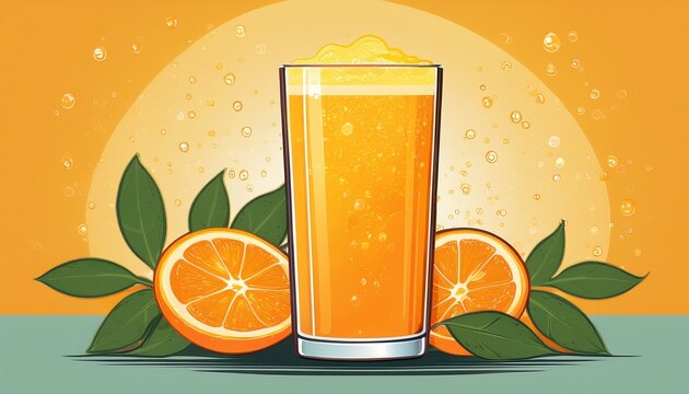 refreshing sparkling orange juice with frothy top drink fresh bubbles pulp