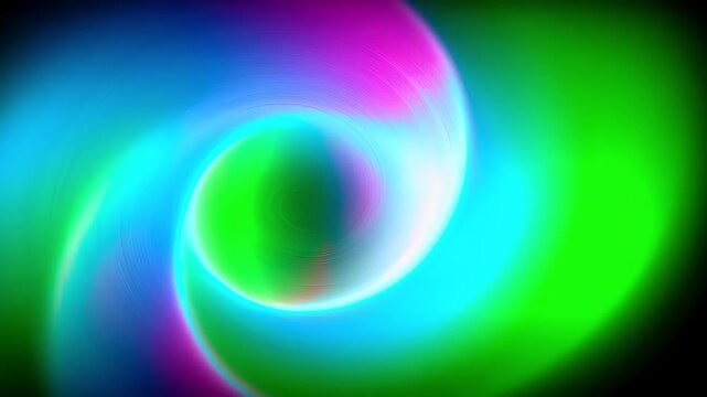 Abstract background with vibrant swirling colors of blue green and pink light.