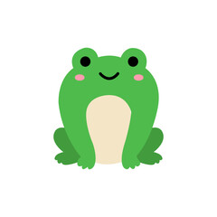 Naklejka premium Cute Kawaii Frog Cartoon Flat Vector Illustration