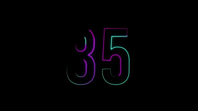Neon number 85 with alpha channel, numerology, numbers with a transparent background