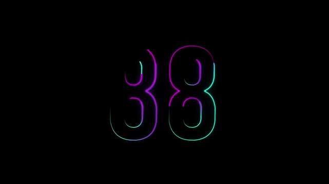 Neon number 88 with alpha channel, numerology, numbers with a transparent background