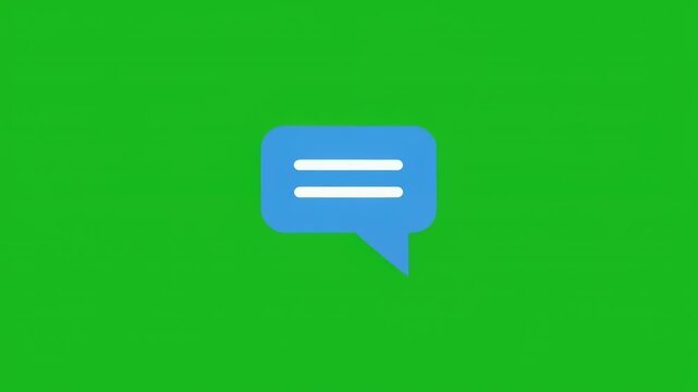 Animated speech bubbles appearing on a green screen background with black bars separating sections