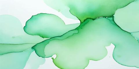 Light Green Watercolor Vector Background with Soft Emerald Alcohol Ink Blended Texture Design © Md Sharifujjaman