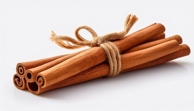 cinnamon stick bundle isolated on white background