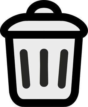 Trash bin line icon vector illustration, garbage and waste management symbol