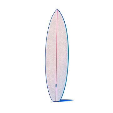 Minimalist illustrated surfboard on black background