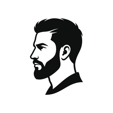 Silhouette of a bearded man in profile view