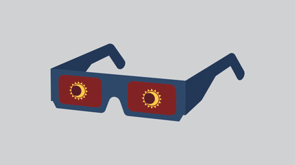 Solar Eclipse Glasses Flat Color Icon Vector © Bima