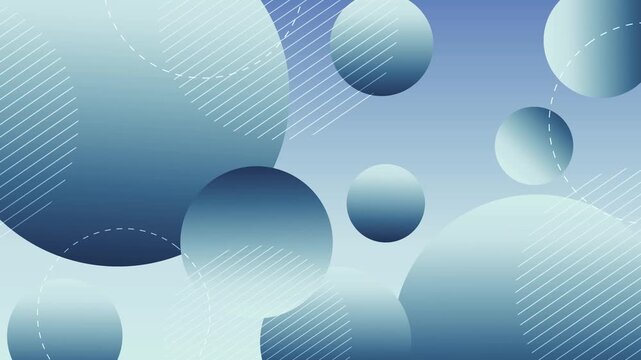 Abstract circles with diagonal lines on a modern background animation