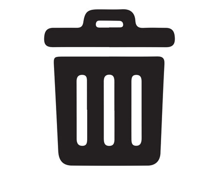 PrintTrash can icon for digital interface. Recycle bin symbol for computer software design.