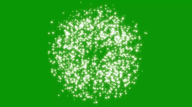 Shining gold glitter sparkle star burst animation, cartoon doodle sparkles, star sparkle vector doodles, glowing light effect in seamless 4K green screen animation for video.