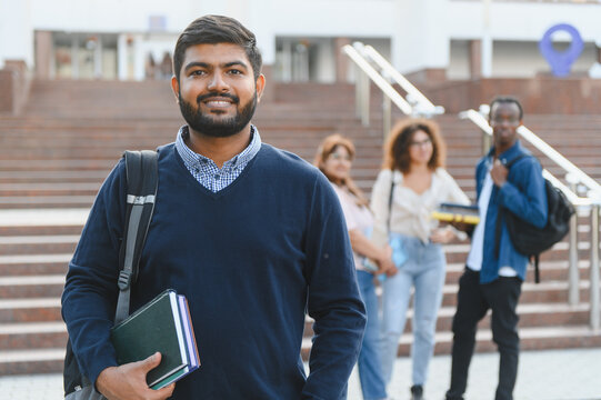 Indian student smiling on university campus