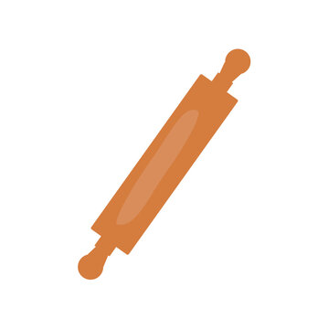 Vector illustration of a wooden rolling pin, isolated on a transparent background.