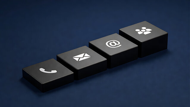 Digital Communication and Customer Support Icons with Contact Information Network, Business Connectivity, Client Service Management, Online Communication System and Modern CRM Technology Concept, AI G