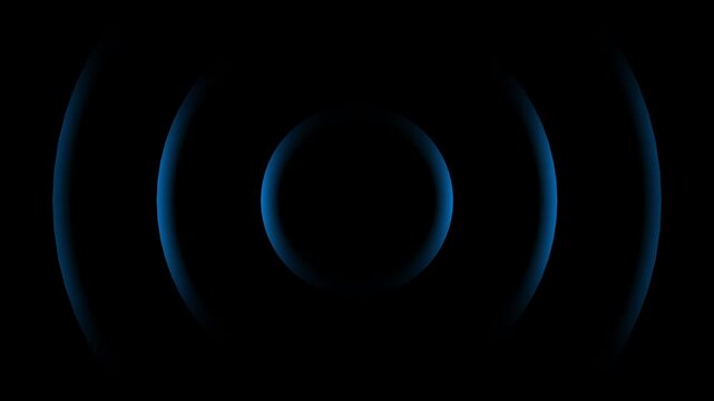 blue radio waves seamless animation background video footage sound wave signal, radar, and artificial intelligent audio wave