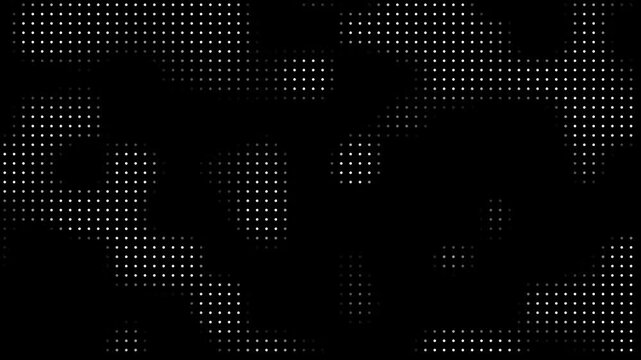 Animated abstract technology dark background random dots and grid 4K.
