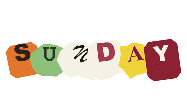Creative Sunday Word Vector Illustration for Weekend Concept Design
