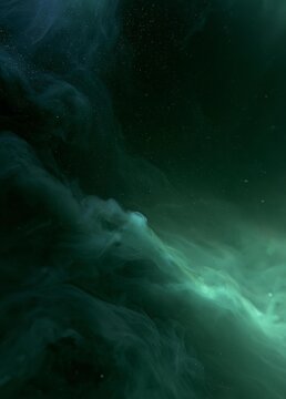 Abstract digital art piece that appears to be a night sky. the background is a deep blue-green color with small white dots scattered throughout.