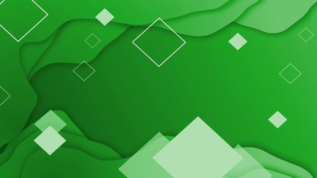 Abstract layered background with floating geometric diamond shapes and soft paper cut waves animation